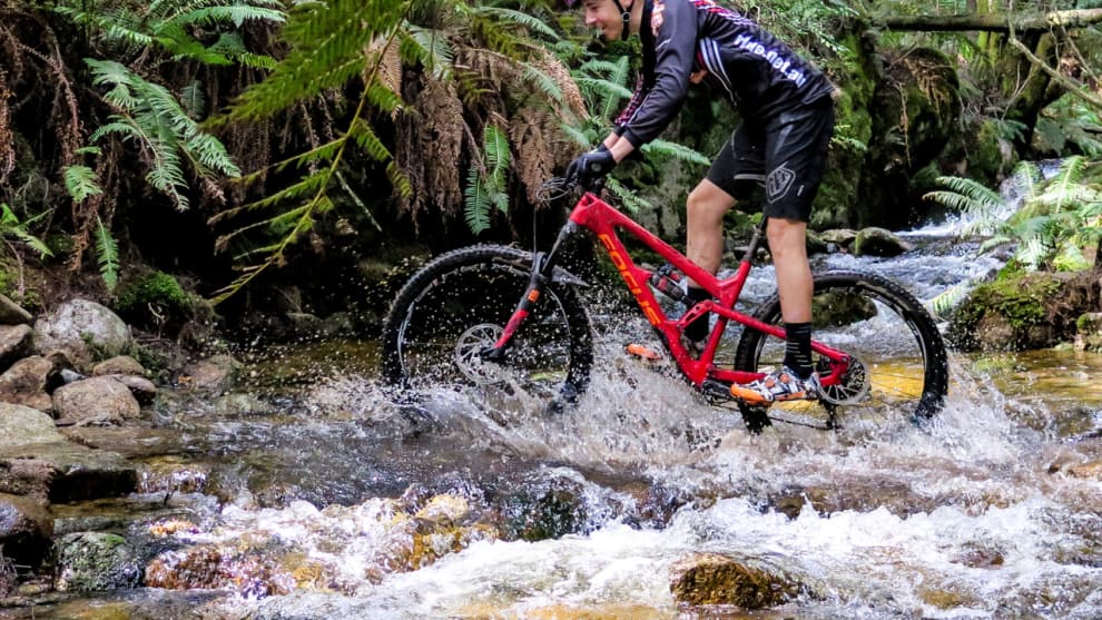 Olympian Scott Bowden on the new Blue Tier trail.